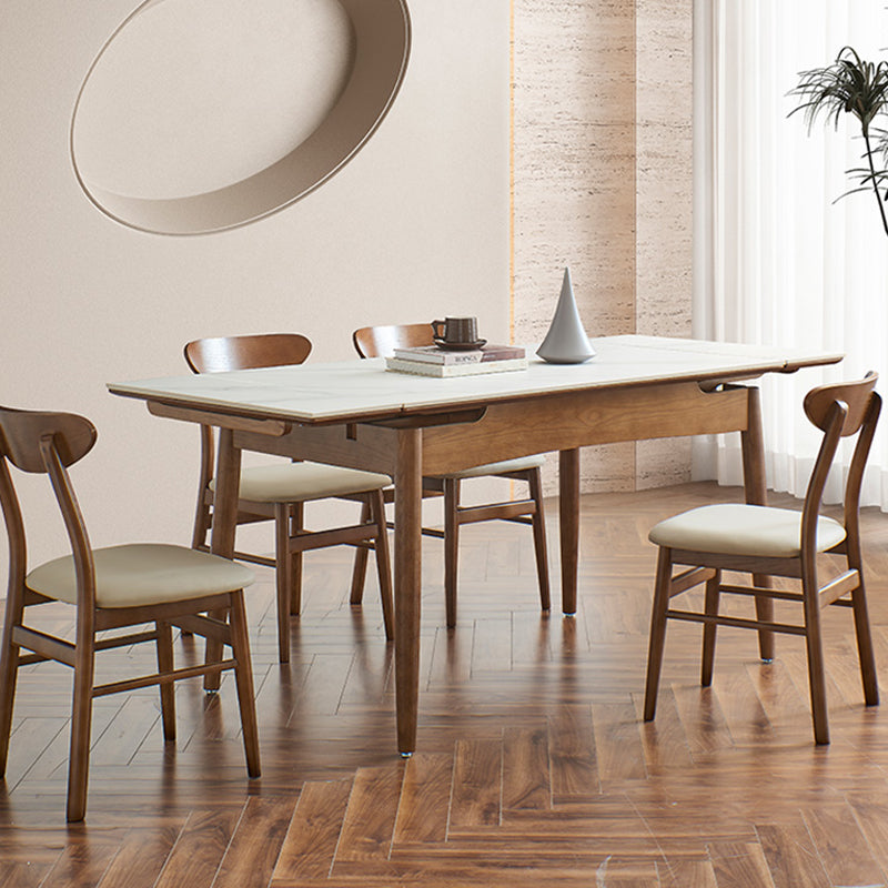 Modern Rectangle Dining Table Stone Top Extension Dining Table Clearhalo 'Dining Tables & Seating' 'Dining Tables' 'dining_table' 'furn' 'furn_dining_table' 'Furniture' 'Kitchen & Dining Furniture' 6633379