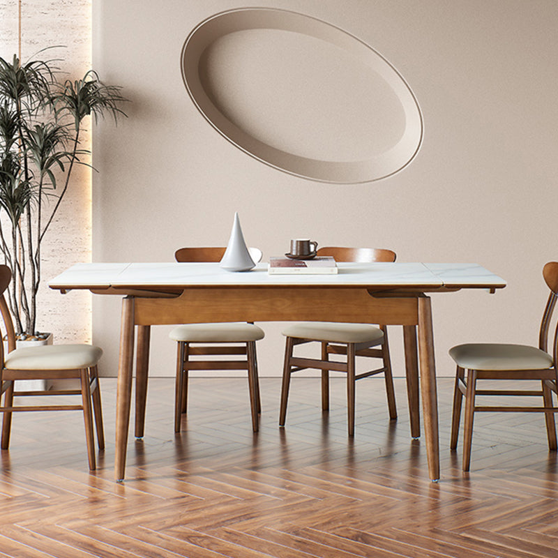 Modern Rectangle Dining Table Stone Top Extension Dining Table Clearhalo 'Dining Tables & Seating' 'Dining Tables' 'dining_table' 'furn' 'furn_dining_table' 'Furniture' 'Kitchen & Dining Furniture' 6633381