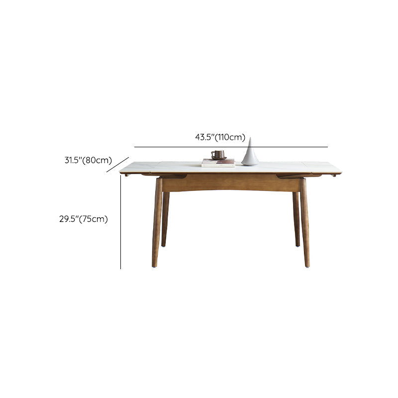Modern Rectangle Dining Table Stone Top Extension Dining Table Clearhalo 'Dining Tables & Seating' 'Dining Tables' 'dining_table' 'furn' 'furn_dining_table' 'Furniture' 'Kitchen & Dining Furniture' 6633384