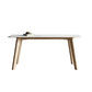 White Stone Top Table for Home Mid-Century Modern Dining Table 51.2"L x 31.5"W x 29.5"H Without Chairs Clearhalo 'Dining Tables & Seating' 'Dining Tables' 'dining_table' 'furn' 'furn_dining_table' 'Furniture' 'Kitchen & Dining Furniture' 6633386