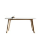 White Stone Top Table for Home Mid-Century Modern Dining Table Clearhalo 'Dining Tables & Seating' 'Dining Tables' 'dining_table' 'furn' 'furn_dining_table' 'Furniture' 'Kitchen & Dining Furniture' 6633390