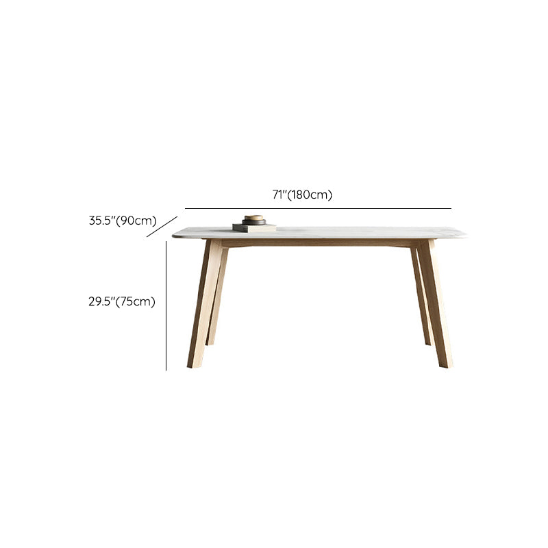 White Stone Top Table for Home Mid-Century Modern Dining Table Clearhalo 'Dining Tables & Seating' 'Dining Tables' 'dining_table' 'furn' 'furn_dining_table' 'Furniture' 'Kitchen & Dining Furniture' 6633399
