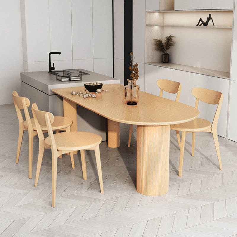 Pine Solid Wood Dining Table Modern Free Form Dining Table with Natural Finish Legs 55.1"L x 27.6"W x 29.5"H Without Chairs Clearhalo 'Dining Tables & Seating' 'Dining Tables' 'dining_table' 'furn' 'furn_dining_table' 'Furniture' 'Kitchen & Dining Furniture' 6633402