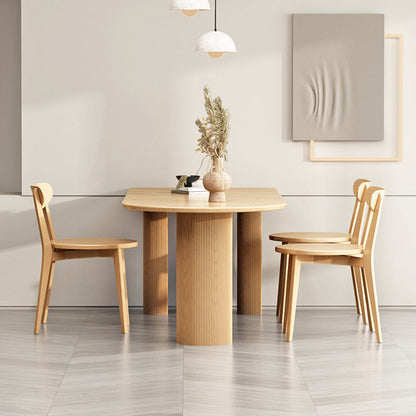 Pine Solid Wood Dining Table Modern Free Form Dining Table with Natural Finish Legs 47.2"L x 23.6"W x 29.5"H Without Chairs Clearhalo 'Dining Tables & Seating' 'Dining Tables' 'dining_table' 'furn' 'furn_dining_table' 'Furniture' 'Kitchen & Dining Furniture' 6633405