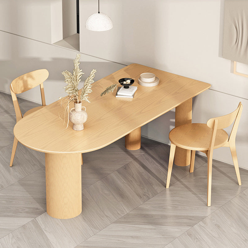 Pine Solid Wood Dining Table Modern Free Form Dining Table with Natural Finish Legs Clearhalo 'Dining Tables & Seating' 'Dining Tables' 'dining_table' 'furn' 'furn_dining_table' 'Furniture' 'Kitchen & Dining Furniture' 6633412