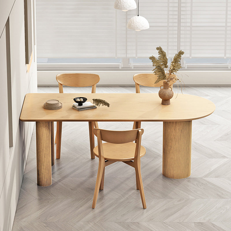 Pine Solid Wood Dining Table Modern Free Form Dining Table with Natural Finish Legs Clearhalo 'Dining Tables & Seating' 'Dining Tables' 'dining_table' 'furn' 'furn_dining_table' 'Furniture' 'Kitchen & Dining Furniture' 6633413