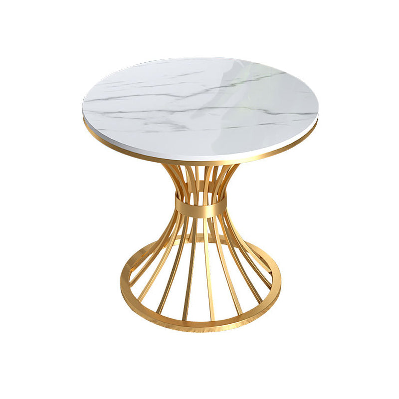 Contemporary Dining Table with Metal Pedestal Base White Top Table for Home Clearhalo 'Dining Tables & Seating' 'Dining Tables' 'dining_table' 'furn' 'furn_dining_table' 'Furniture' 'Kitchen & Dining Furniture' 6633424