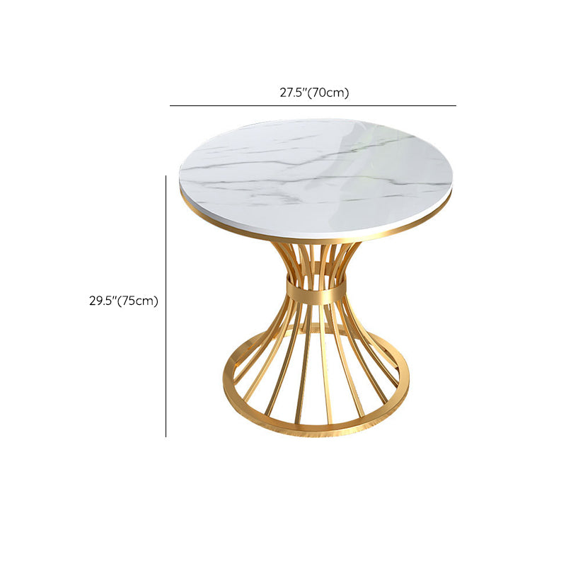 Contemporary Dining Table with Metal Pedestal Base White Top Table for Home Clearhalo 'Dining Tables & Seating' 'Dining Tables' 'dining_table' 'furn' 'furn_dining_table' 'Furniture' 'Kitchen & Dining Furniture' 6633429