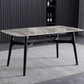 Industrial Rectangle Dining Table Gray Stone Top Table with Black Frame 59.1"L x 31.5"W x 29.5"H Without Chairs Clearhalo 'Dining Tables & Seating' 'Dining Tables' 'dining_table' 'furn' 'furn_dining_table' 'Furniture' 'Kitchen & Dining Furniture' 6633455