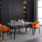 Industrial Rectangle Dining Table Gray Stone Top Table with Black Frame 55.1"L x 31.5"W x 29.5"H Without Chairs Clearhalo 'Dining Tables & Seating' 'Dining Tables' 'dining_table' 'furn' 'furn_dining_table' 'Furniture' 'Kitchen & Dining Furniture' 6633457