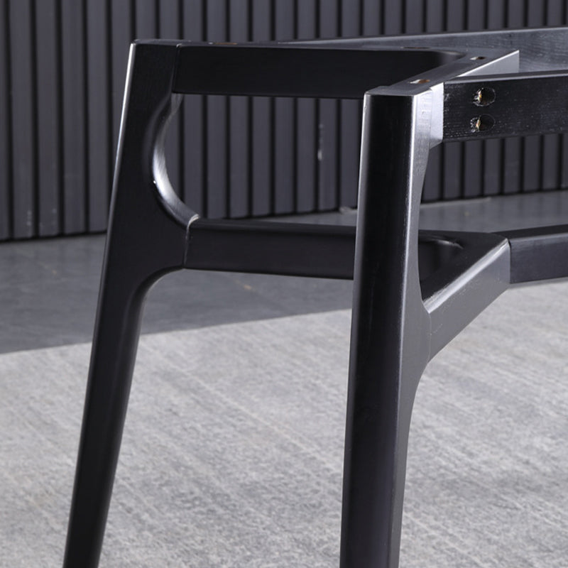 Industrial Rectangle Dining Table Gray Stone Top Table with Black Frame Clearhalo 'Dining Tables & Seating' 'Dining Tables' 'dining_table' 'furn' 'furn_dining_table' 'Furniture' 'Kitchen & Dining Furniture' 6633462
