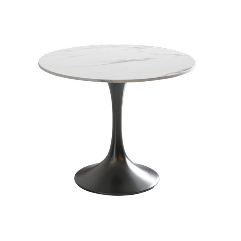 Ronde traditionele luxe eettafel Dinettetafel met wit stenen blad