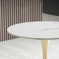 Ronde traditionele luxe eettafel Dinettetafel met wit stenen blad