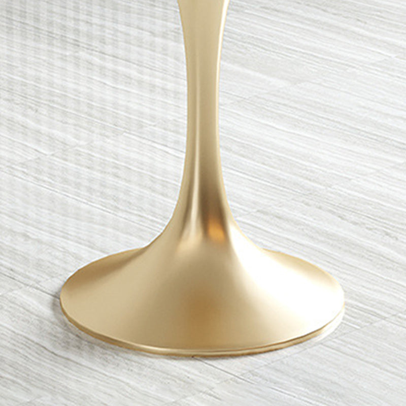 Ronde traditionele luxe eettafel Dinettetafel met wit stenen blad