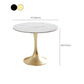 Ronde traditionele luxe eettafel Dinettetafel met wit stenen blad