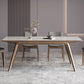 White Mid-Century Dining Table Stone Top Table with Wooden Frame 70.9"L x 35.4"W x 29.5"H Without Chairs Clearhalo 'Dining Tables & Seating' 'Dining Tables' 'dining_table' 'furn' 'furn_dining_table' 'Furniture' 'Kitchen & Dining Furniture' 6633509