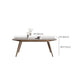 White Mid-Century Dining Table Stone Top Table with Wooden Frame Clearhalo 'Dining Tables & Seating' 'Dining Tables' 'dining_table' 'furn' 'furn_dining_table' 'Furniture' 'Kitchen & Dining Furniture' 6633516