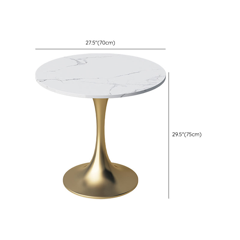 Glossy White Table with Metal Tulip Traditional Luxury Dining Table Clearhalo 'Dining Tables & Seating' 'Dining Tables' 'dining_table' 'furn' 'furn_dining_table' 'Furniture' 'Kitchen & Dining Furniture' 6633529