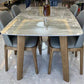 Gray Mid-Century Dining Table Stone Top Table with Wooden Base Clearhalo 'Dining Tables & Seating' 'Dining Tables' 'dining_table' 'furn' 'furn_dining_table' 'Furniture' 'Kitchen & Dining Furniture' 6633533