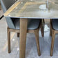 Gray Mid-Century Dining Table Stone Top Table with Wooden Base Clearhalo 'Dining Tables & Seating' 'Dining Tables' 'dining_table' 'furn' 'furn_dining_table' 'Furniture' 'Kitchen & Dining Furniture' 6633538