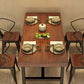 Solid Wood Industrial Dining Table Brown Dinette Table with Metal Frame Clearhalo 'Dining Tables & Seating' 'Dining Tables' 'dining_table' 'furn' 'furn_dining_table' 'Furniture' 'Kitchen & Dining Furniture' 6633554