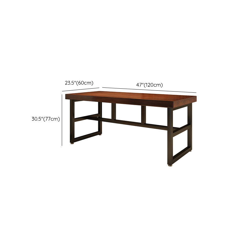 Solid Wood Industrial Dining Table Brown Dinette Table with Metal Frame Clearhalo 'Dining Tables & Seating' 'Dining Tables' 'dining_table' 'furn' 'furn_dining_table' 'Furniture' 'Kitchen & Dining Furniture' 6633560
