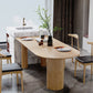 Modern Free Form Dining Table for Home Solid Wood Dinette Table Natural 55.1"L x 27.6"W x 29.5"H Without Chairs Clearhalo 'Dining Tables & Seating' 'Dining Tables' 'dining_table' 'furn' 'furn_dining_table' 'Furniture' 'Kitchen & Dining Furniture' 6633569