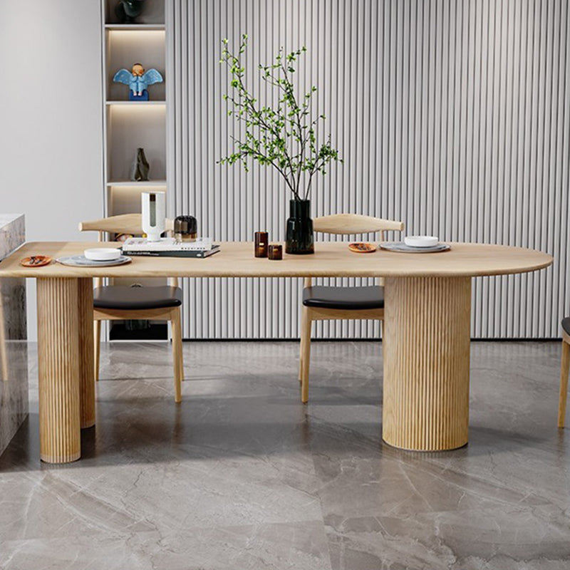 Modern Free Form Dining Table for Home Solid Wood Dinette Table Natural 70.9"L x 31.5"W x 29.5"H Without Chairs Clearhalo 'Dining Tables & Seating' 'Dining Tables' 'dining_table' 'furn' 'furn_dining_table' 'Furniture' 'Kitchen & Dining Furniture' 6633570