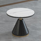 Modern Round Dining Table for Home Glossy Stone Dinette Table with Metal Base White Without Chairs Clearhalo 'Dining Tables & Seating' 'Dining Tables' 'dining_table' 'furn' 'furn_dining_table' 'Furniture' 'Kitchen & Dining Furniture' 6633609