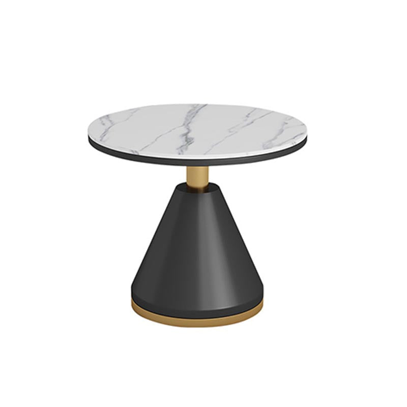 Modern Round Dining Table for Home Glossy Stone Dinette Table with Metal Base Clearhalo 'Dining Tables & Seating' 'Dining Tables' 'dining_table' 'furn' 'furn_dining_table' 'Furniture' 'Kitchen & Dining Furniture' 6633613