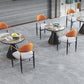 Modern Round Dining Table for Home Glossy Stone Dinette Table with Metal Base Clearhalo 'Dining Tables & Seating' 'Dining Tables' 'dining_table' 'furn' 'furn_dining_table' 'Furniture' 'Kitchen & Dining Furniture' 6633617