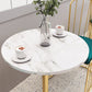 Modern Faux Marble Dining Table White Dinette Table for Home Clearhalo 'Dining Tables & Seating' 'Dining Tables' 'dining_table' 'furn' 'furn_dining_table' 'Furniture' 'Kitchen & Dining Furniture' 6633647