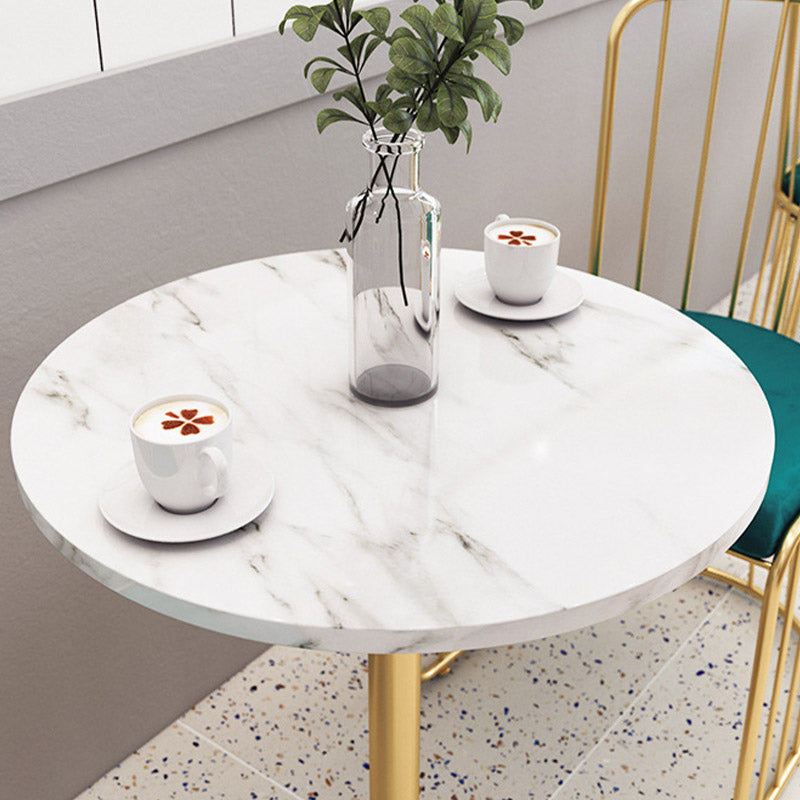 Modern Faux Marble Dining Table White Dinette Table for Home Clearhalo 'Dining Tables & Seating' 'Dining Tables' 'dining_table' 'furn' 'furn_dining_table' 'Furniture' 'Kitchen & Dining Furniture' 6633647