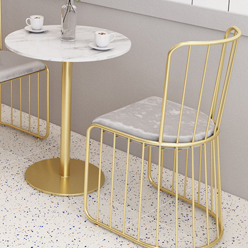Modern Faux Marble Dining Table White Dinette Table for Home Clearhalo 'Dining Tables & Seating' 'Dining Tables' 'dining_table' 'furn' 'furn_dining_table' 'Furniture' 'Kitchen & Dining Furniture' 6633650