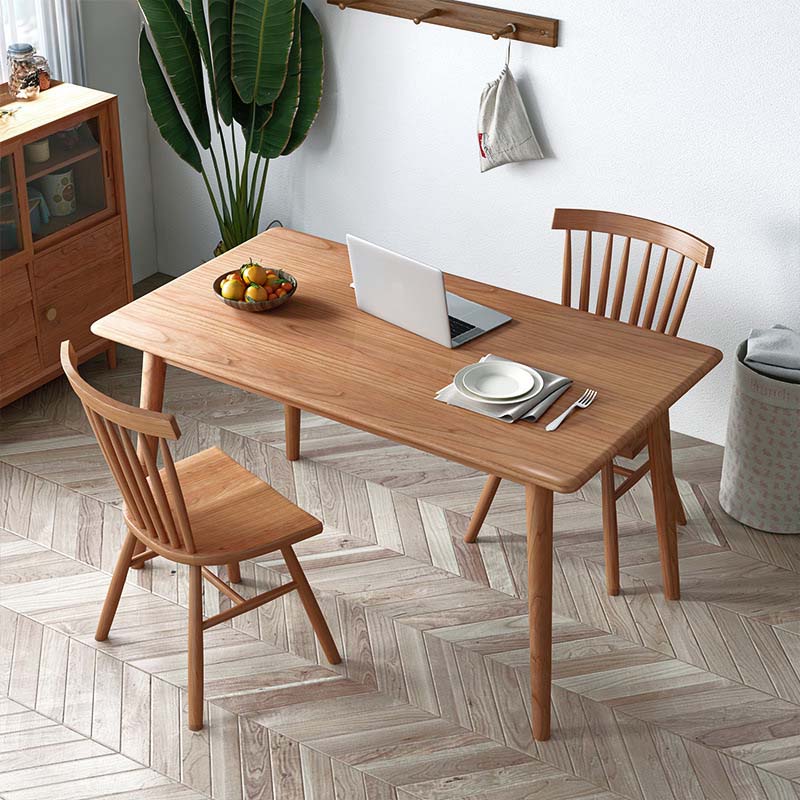 Industrial 4 Legs Dining Table Pine Wood Table for Dining Room 63"L x 31.5"W x 29.5"H Without Chairs Clearhalo 'Dining Tables & Seating' 'Dining Tables' 'dining_table' 'furn' 'furn_dining_table' 'Furniture' 'Kitchen & Dining Furniture' 6633672