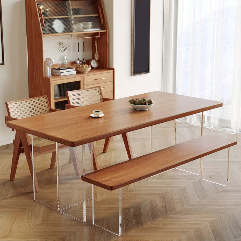 Industrial Double Pedestal Dining Table Pine Wood Table for Dining Room 70.9"L x 31.5"W x 29.5"H Without Chairs Clearhalo 'Dining Tables & Seating' 'Dining Tables' 'dining_table' 'furn' 'furn_dining_table' 'Furniture' 'Kitchen & Dining Furniture' 6633689