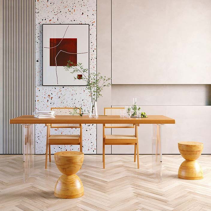 Industrial Double Pedestal Dining Table Pine Wood Table for Dining Room Clearhalo 'Dining Tables & Seating' 'Dining Tables' 'dining_table' 'furn' 'furn_dining_table' 'Furniture' 'Kitchen & Dining Furniture' 6633697