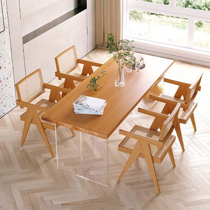 Industrial Double Pedestal Dining Table Pine Wood Table for Dining Room Clearhalo 'Dining Tables & Seating' 'Dining Tables' 'dining_table' 'furn' 'furn_dining_table' 'Furniture' 'Kitchen & Dining Furniture' 6633699