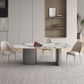 Modern Sintered Stone Dining Table Rectangle Table with Metal Legs for Home Use 63"L x 35.4"W x 29.5"H Without Chairs Clearhalo 'Dining Tables & Seating' 'Dining Tables' 'dining_table' 'furn' 'furn_dining_table' 'Furniture' 'Kitchen & Dining Furniture' 6633707