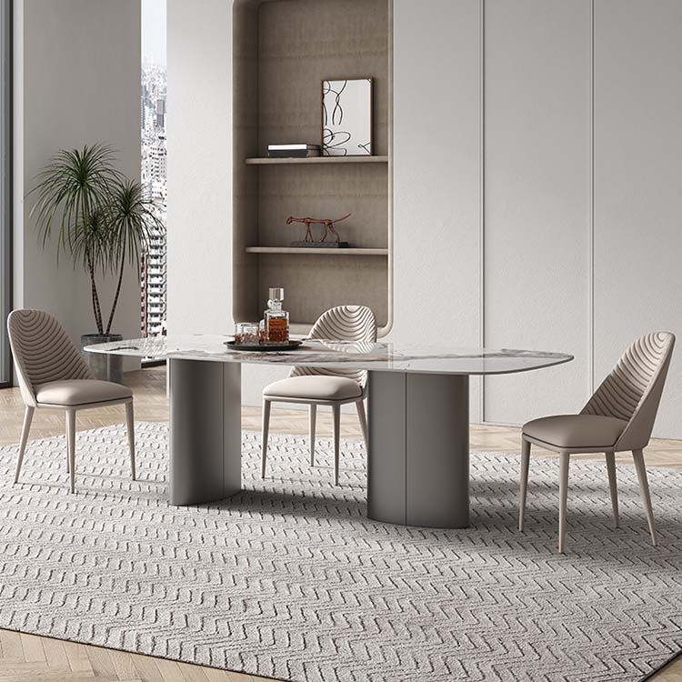 Modern Sintered Stone Dining Table Rectangle Table with Metal Legs for Home Use 70.9"L x 35.4"W x 29.5"H Without Chairs Clearhalo 'Dining Tables & Seating' 'Dining Tables' 'dining_table' 'furn' 'furn_dining_table' 'Furniture' 'Kitchen & Dining Furniture' 6633709