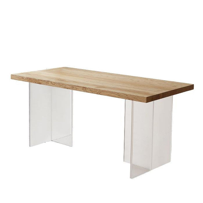 Modern Rectangle Dining Table Wood Table with Acrylic Legs for Kitchen Without Chairs Clearhalo 'Dining Tables & Seating' 'Dining Tables' 'dining_table' 'furn' 'furn_dining_table' 'Furniture' 'Kitchen & Dining Furniture' 6633724