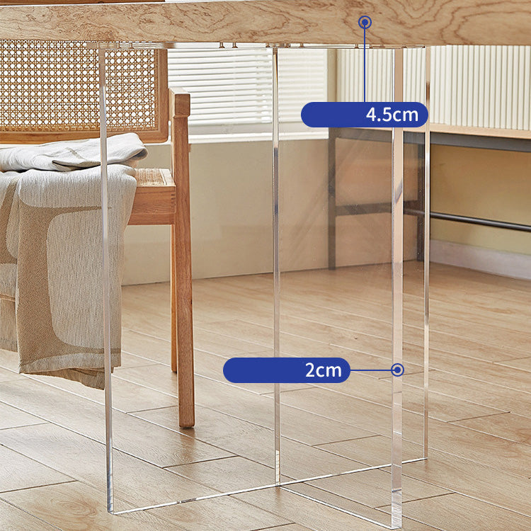 Modern Rectangle Dining Table Wood Table with Acrylic Legs for Kitchen Clearhalo 'Dining Tables & Seating' 'Dining Tables' 'dining_table' 'furn' 'furn_dining_table' 'Furniture' 'Kitchen & Dining Furniture' 6633726