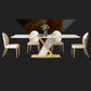 Glam Dining Rectangle Table Sintered Stone Table with Metal Legs for Kitchen Clearhalo 'Dining Tables & Seating' 'Dining Tables' 'dining_table' 'furn' 'furn_dining_table' 'Furniture' 'Kitchen & Dining Furniture' 6633743