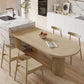 Modern Pine Wood Dining Table with 3 Legs Table for Dining Room 70.9"L x 31.5"W x 29.5"H Without Chairs Clearhalo 'Dining Tables & Seating' 'Dining Tables' 'dining_table' 'furn' 'furn_dining_table' 'Furniture' 'Kitchen & Dining Furniture' 6633768