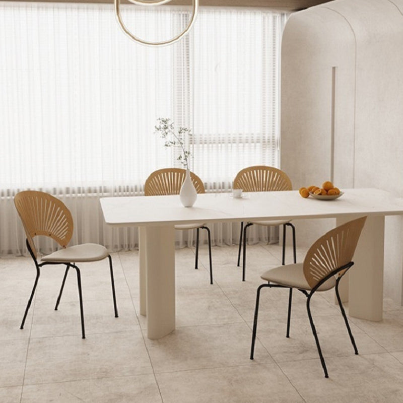 Modern Stone Dining Table with 4 Legs Dining Table for Dining Room Rectangle 70.9"L x 31.5"W x 29.5"H Without Chairs Clearhalo 'Dining Tables & Seating' 'Dining Tables' 'dining_table' 'furn' 'furn_dining_table' 'Furniture' 'Kitchen & Dining Furniture' 6633782