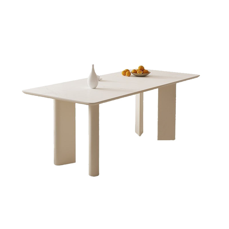 Modern Stone Dining Table with 4 Legs Dining Table for Dining Room Rectangle Without Chairs Clearhalo 'Dining Tables & Seating' 'Dining Tables' 'dining_table' 'furn' 'furn_dining_table' 'Furniture' 'Kitchen & Dining Furniture' 6633784