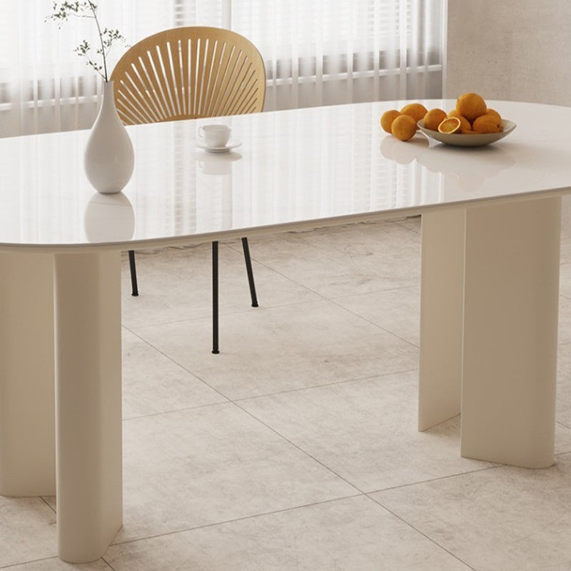 Modern Stone Dining Table with 4 Legs Dining Table for Dining Room Clearhalo 'Dining Tables & Seating' 'Dining Tables' 'dining_table' 'furn' 'furn_dining_table' 'Furniture' 'Kitchen & Dining Furniture' 6633790