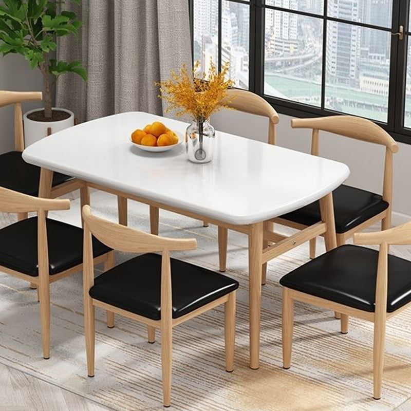 Nordic Style Dining Table Rectangle Dining Table for Home Use White 55.1"L x 31.5"W x 29.5"H Without Chairs Clearhalo 'Dining Tables & Seating' 'Dining Tables' 'dining_table' 'furn' 'furn_dining_table' 'Furniture' 'Kitchen & Dining Furniture' 6633833