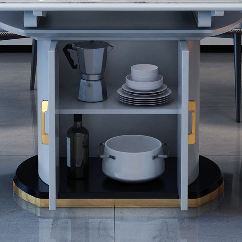 Modern Stone Dining Table with Storage Table for Dining Room