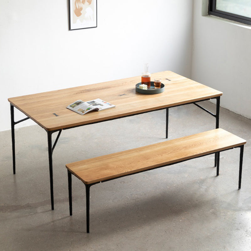 Modern Wood Rectangle Dining Table with 4 Legs Table for Dining Room 63"L x 31.5"W x 29.5"H Without Chairs Clearhalo 'Dining Tables & Seating' 'Dining Tables' 'dining_table' 'furn' 'furn_dining_table' 'Furniture' 'Kitchen & Dining Furniture' 6633872